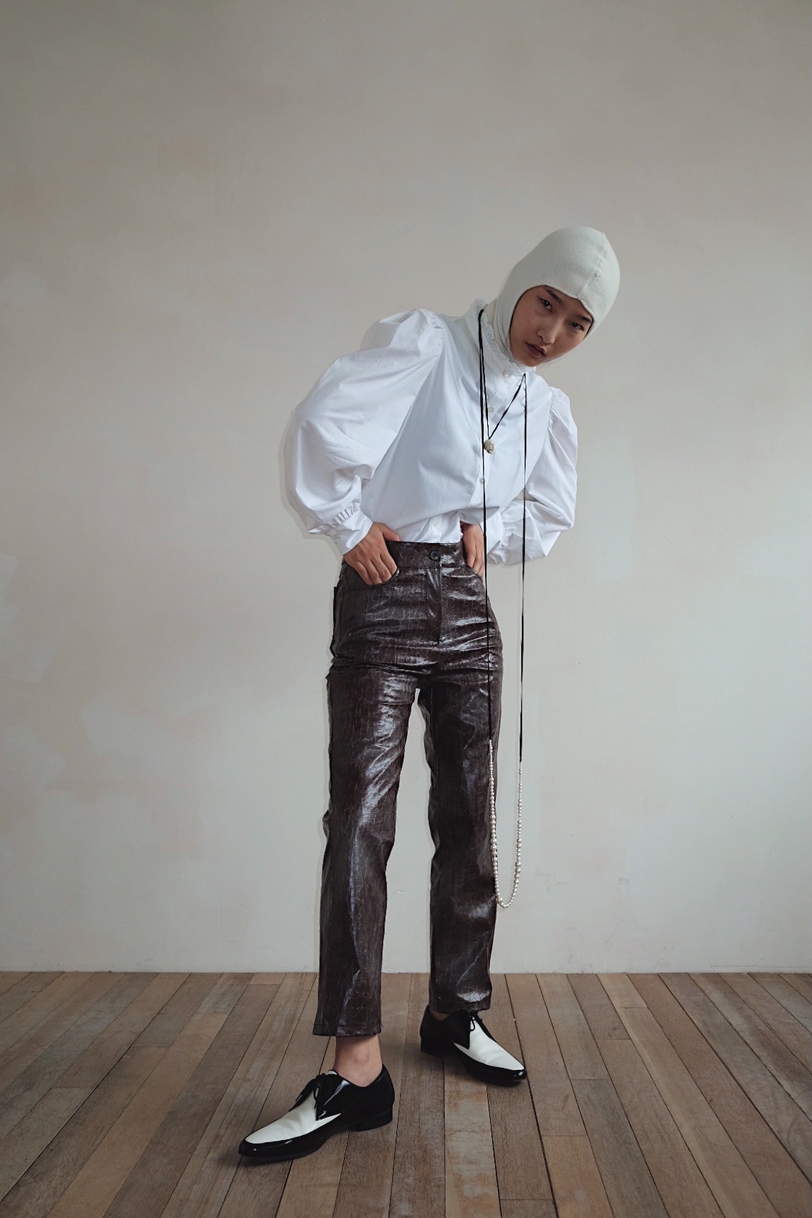 (sale) faux leather cracked pants