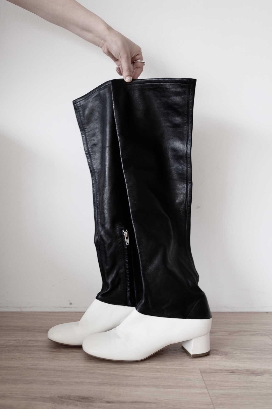 (one and only) Old celine two tone knee high boots, size 38