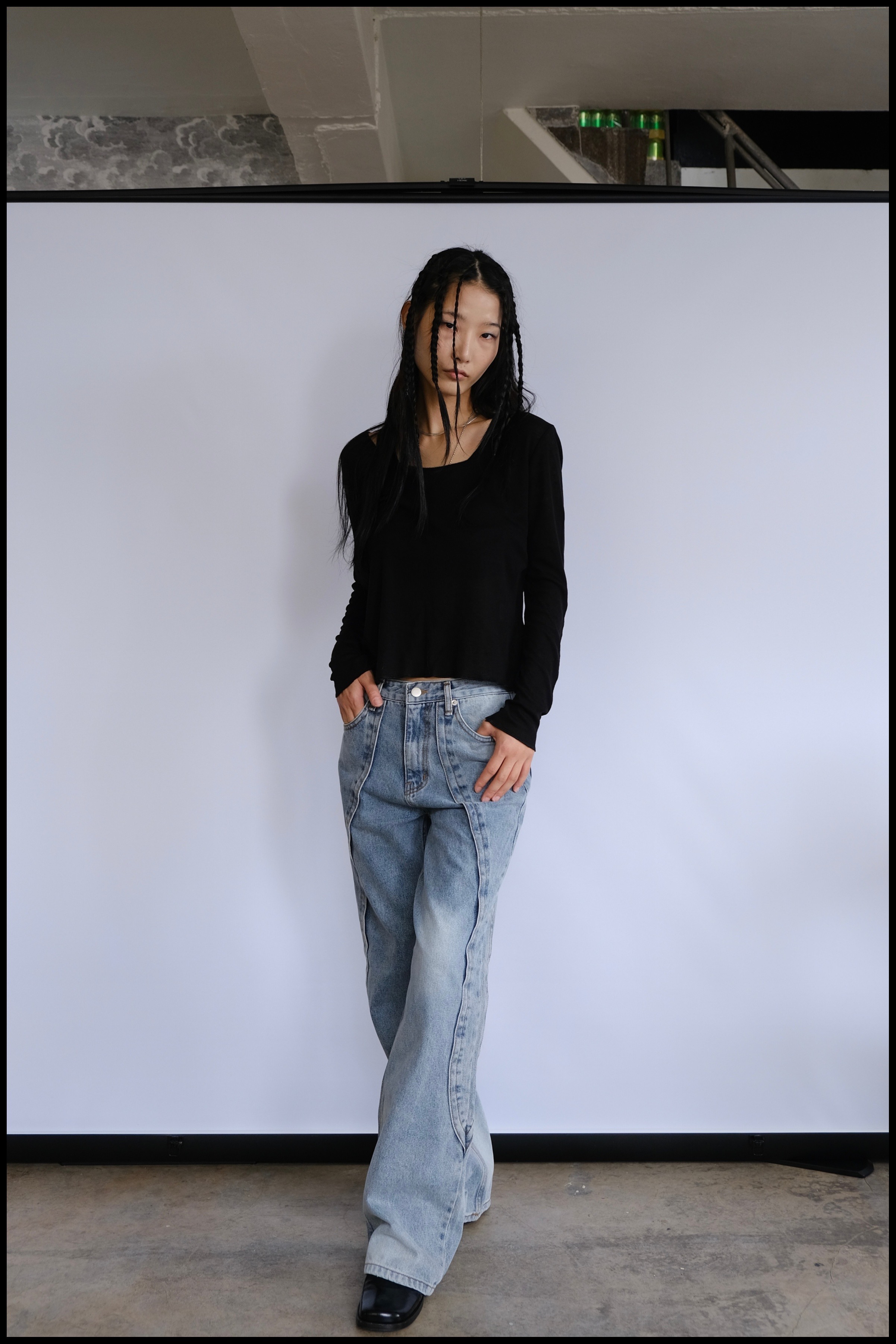 wave pintuck jeans